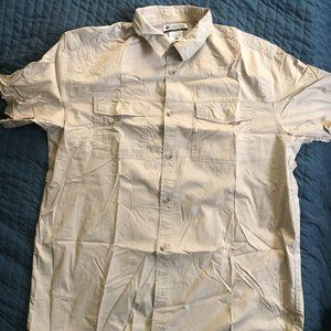 COLUMBIA SAFARI SHORT SLEEVE SHIRT - BEIGE - XL